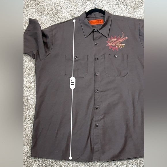 Red Kap + Andrew Bawidamann Flying Tigers Short-Sleeve Button Up Shirt Workshirt - Picture 8 of 12